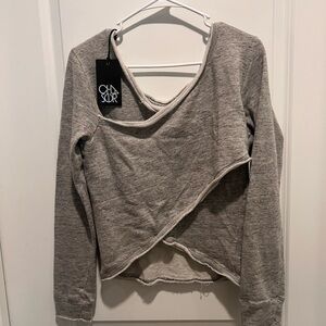 XS NWT Chaser Asymmetrical Gray Sweatshirt